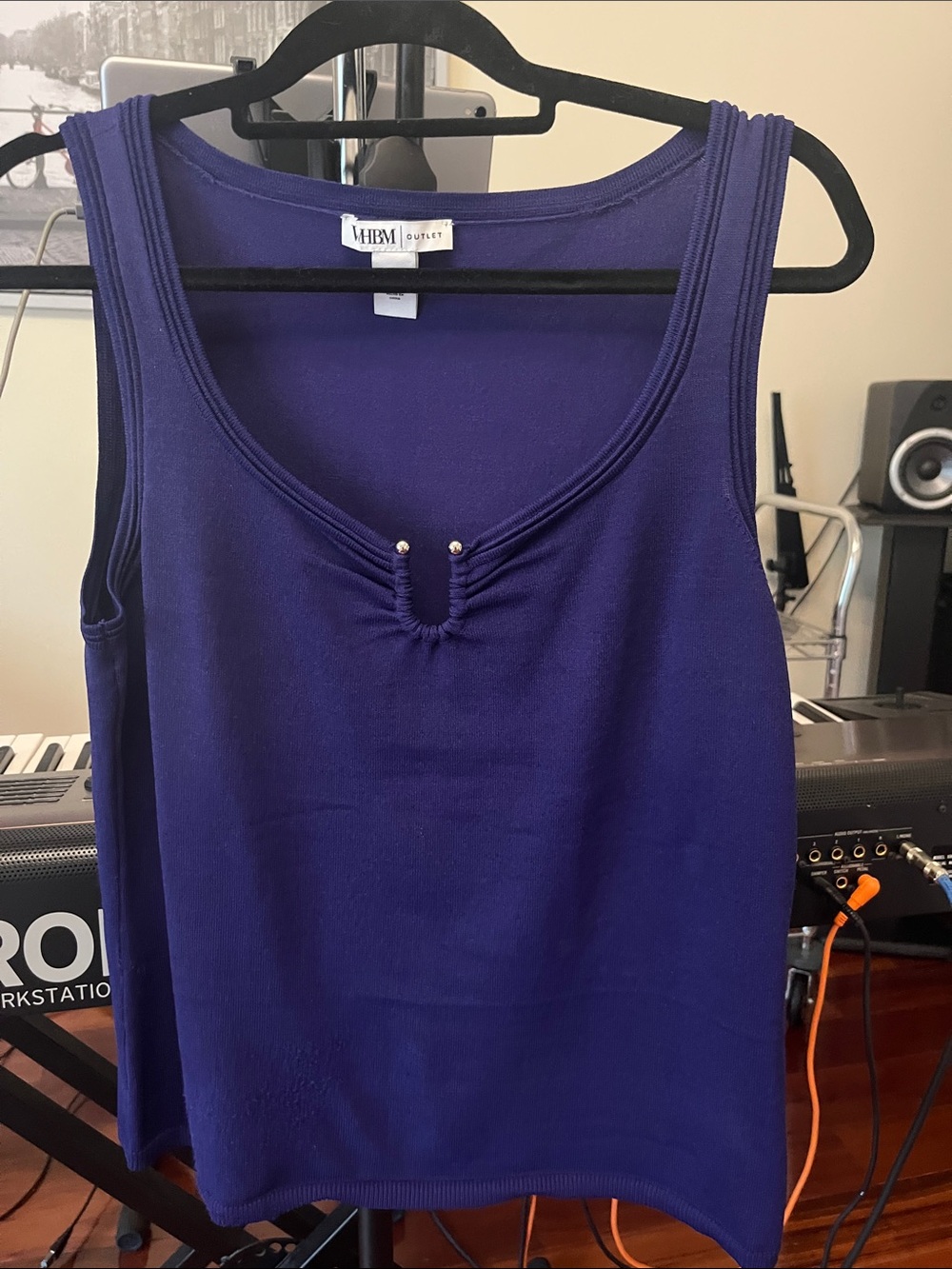 White House Black Market Deep Purple Sleeveless Knit Tank
